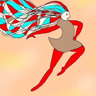 ロングヘアーの女性のイラスト