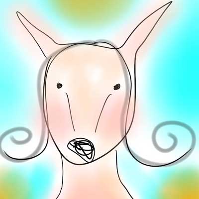 カールヘアーの犬のイラスト